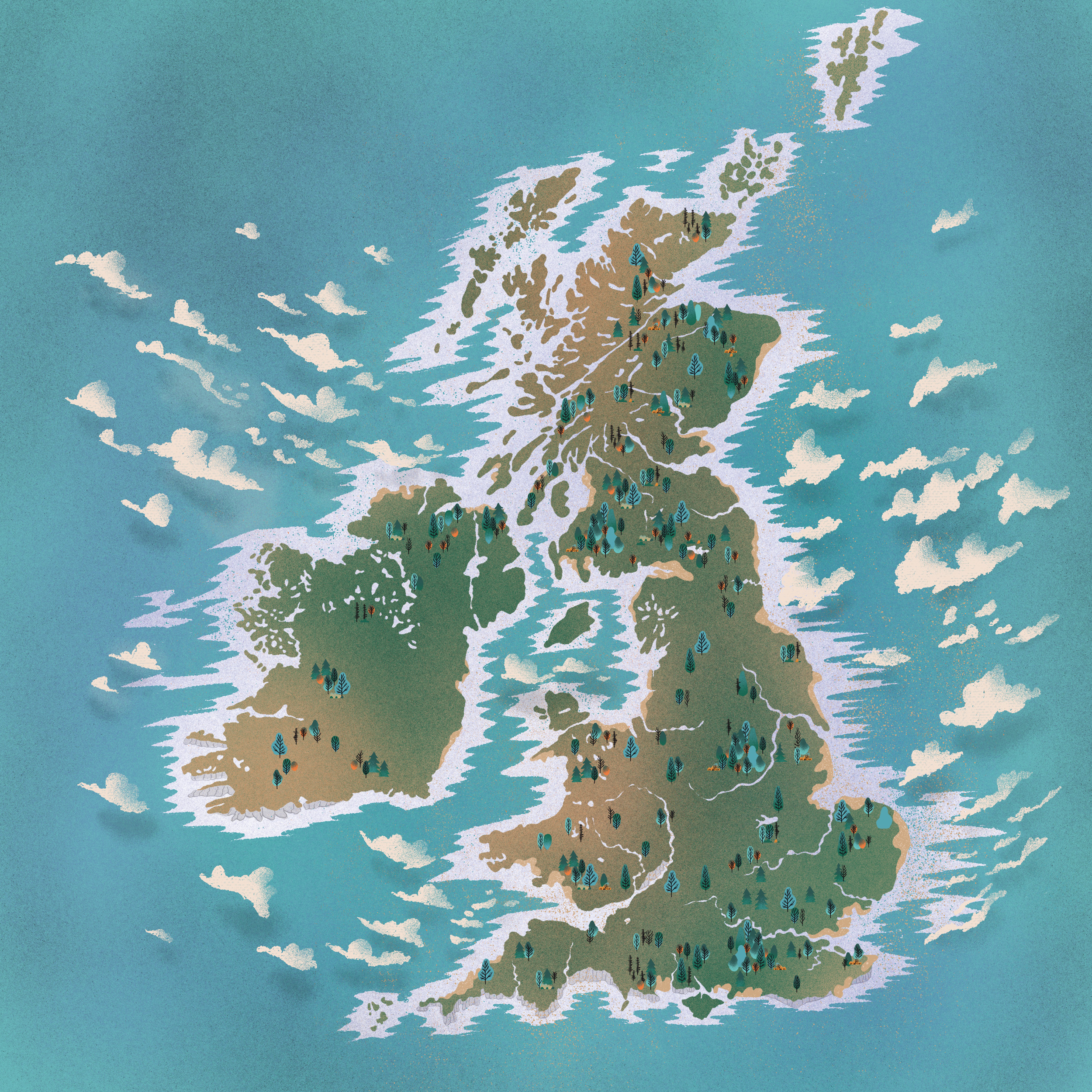A map of the UK and Ireland